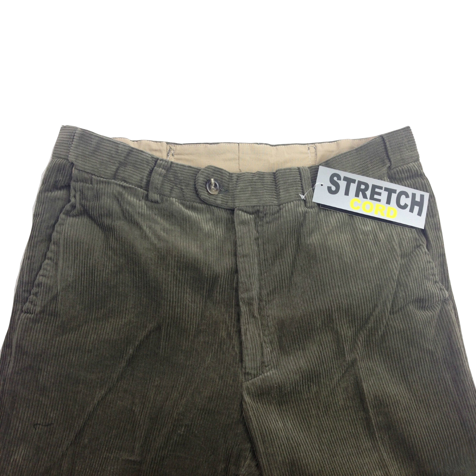 V563-BR-MCURDOROYPANTS-89-97-202503051520-01 MENS CORDUROY PANTS Trousers Cords Casual STRETCH COTTON Size 32""-44"" Adjustable - Olive (89) - 97 (38"") - Image 2