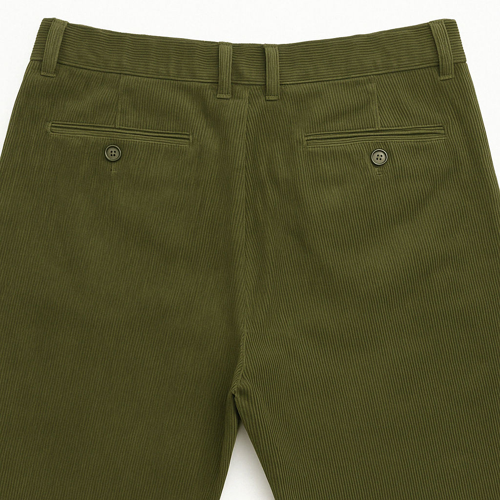 V563-BR-MCURDOROYPANTS-89-97-202504161606-00 MENS CORDUROY PANTS Trousers Cords Casual STRETCH COTTON Size 32""-44"" Adjustable - Olive (89) - 97 (38"") - Image 3