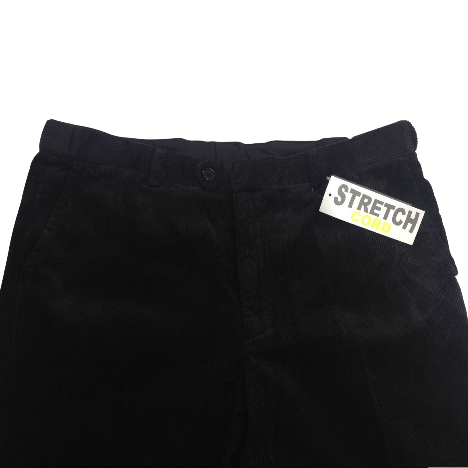 V563-BR-MCURDOROYPANTS-99-92-202503051525-01 MENS CORDUROY PANTS Trousers Cords Casual STRETCH COTTON Size 32""-44"" Adjustable - Black (99) - 92 (36"") - Image 2