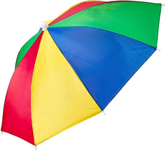 V563-BR-RBUMBRLAHAT-1-184834-02 RAINBOW UMBRELLA HAT Rain Novelty Cap Costume Outdoor Camping Beach Fishing - Image 3