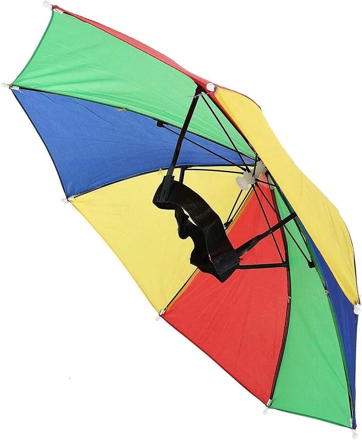 V563-BR-RBUMBRLAHAT-1-184834-03 RAINBOW UMBRELLA HAT Rain Novelty Cap Costume Outdoor Camping Beach Fishing - Image 4