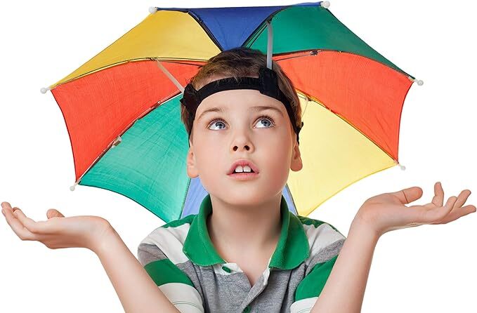 V563-BR-RBUMBRLAHAT-1-184834-05 RAINBOW UMBRELLA HAT Rain Novelty Cap Costume Outdoor Camping Beach Fishing - Image 6