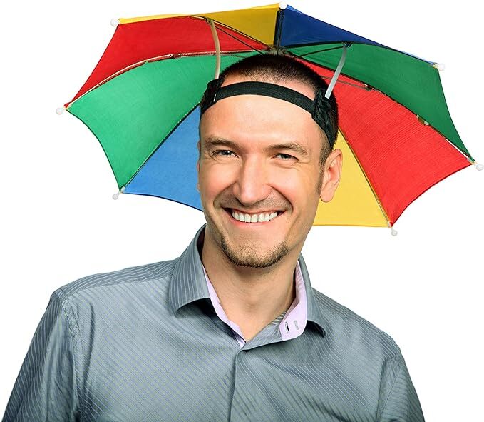 V563-BR-RBUMBRLAHAT-1-184834-06 RAINBOW UMBRELLA HAT Rain Novelty Cap Costume Outdoor Camping Beach Fishing - Image 7
