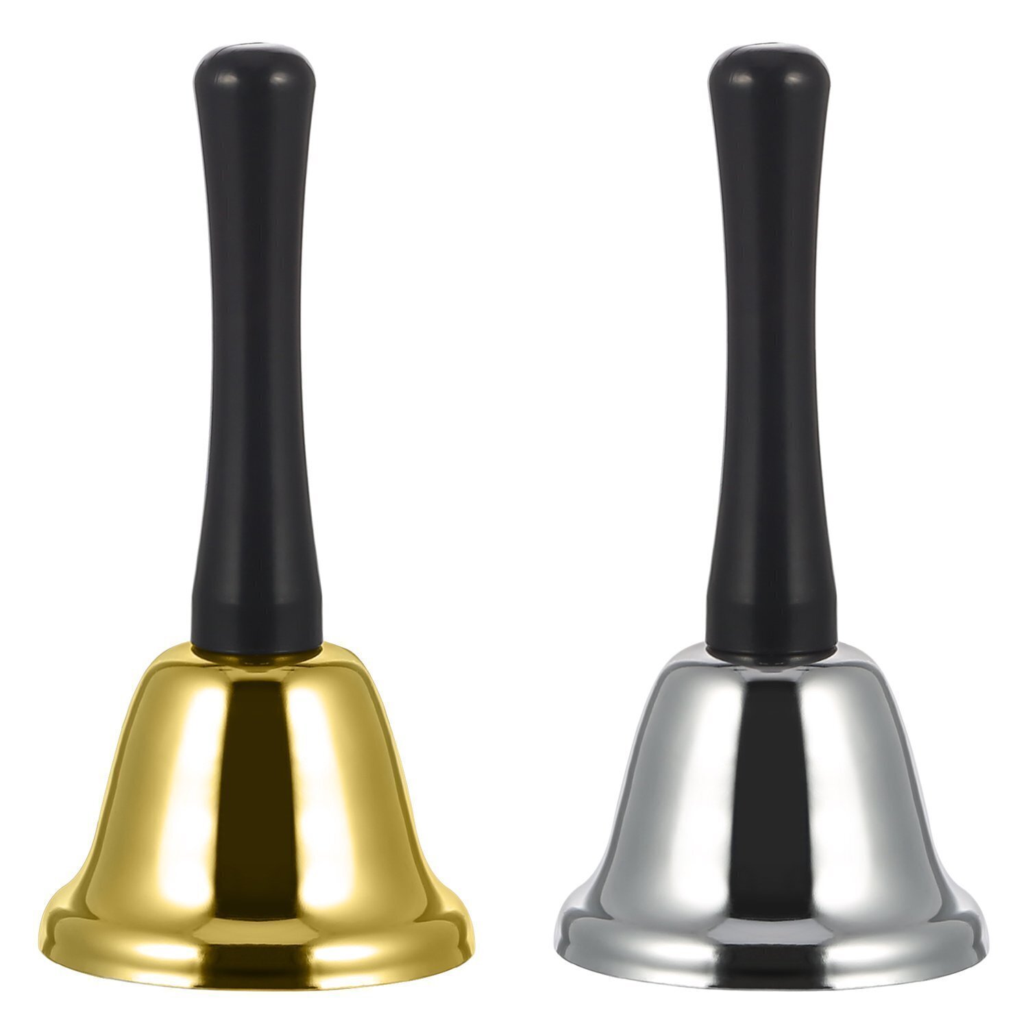 V563-BR-SANTAB-GLD-205116-01 SANTA BELL Jingle Claus Wooden Handle Bells Rattles Christmas Xmas - Gold - Image 2