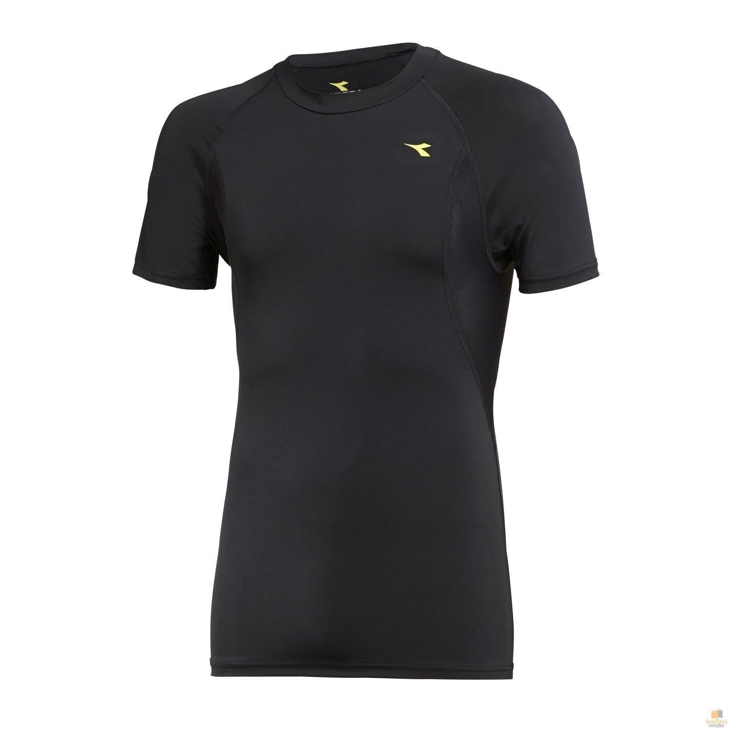V563-GDMS1383-BLK-XXL-202503052059-00 Mens DIADORA Compression Short Sleeve T Shirt Top Gym Thermal - Black - XXL - Image 1