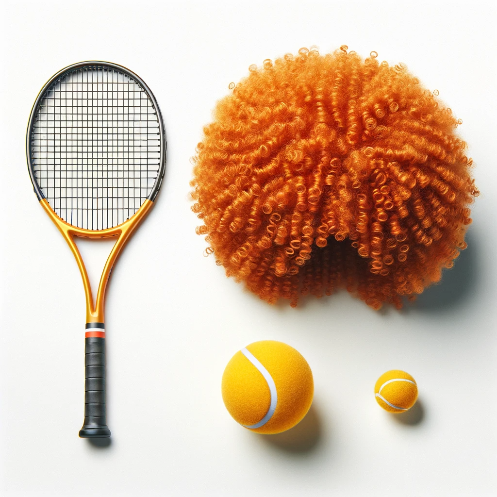 V563-JANNIK_SINNER_WIG-184915-02 Jannik Sinner Inspired Wig Curly Afro Party Costume Tennis Dress Up - Orange - Image 3