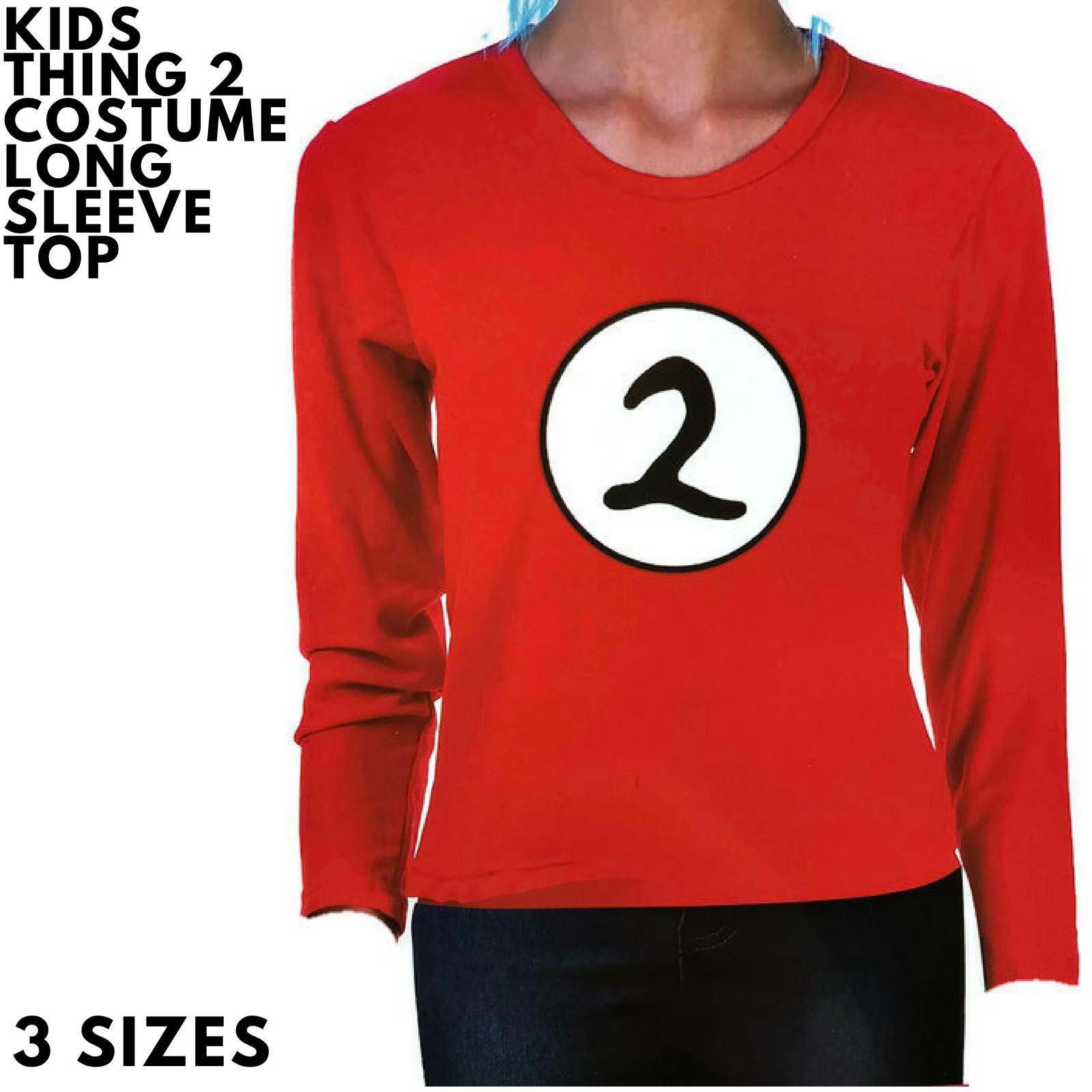 V563-JD-13167-S-202503052045-03 Kids Cat In The Hat Thing 2 Long Sleeve Red Top Party Costume Book Week - S (4-5 Years Old) - Image 4