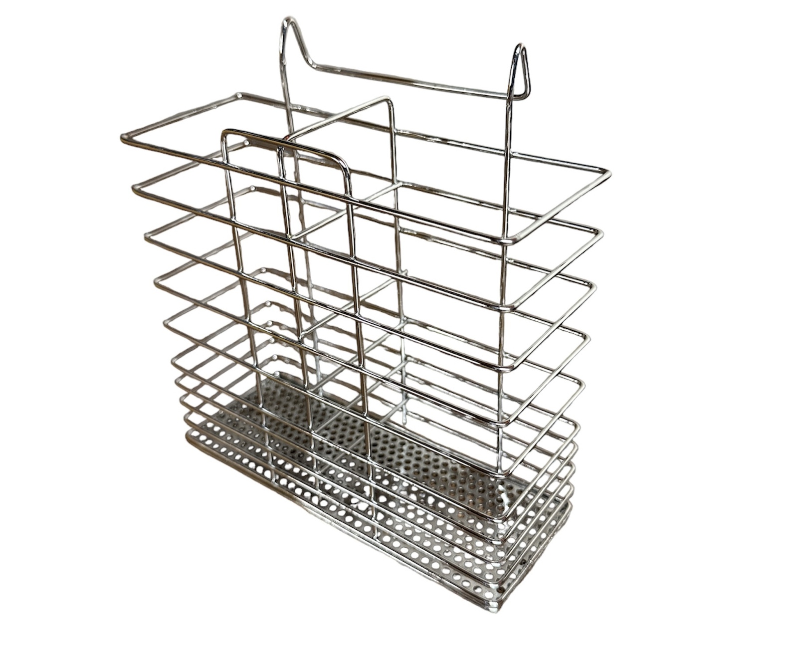 V563-KD13866-202507251145-01 Stainless Steel Cutlery Basket Holder Drying Rack - Chrome - Image 2