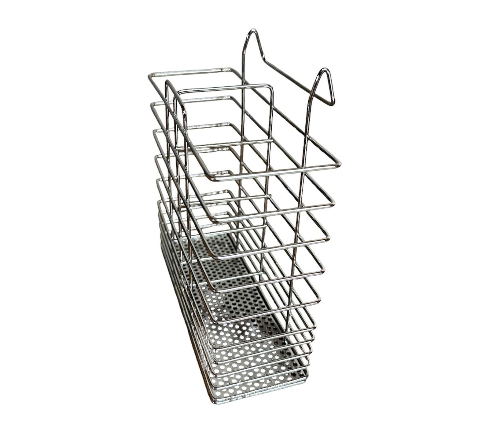 V563-KD13866-202507251145-02 Stainless Steel Cutlery Basket Holder Drying Rack - Chrome - Image 3