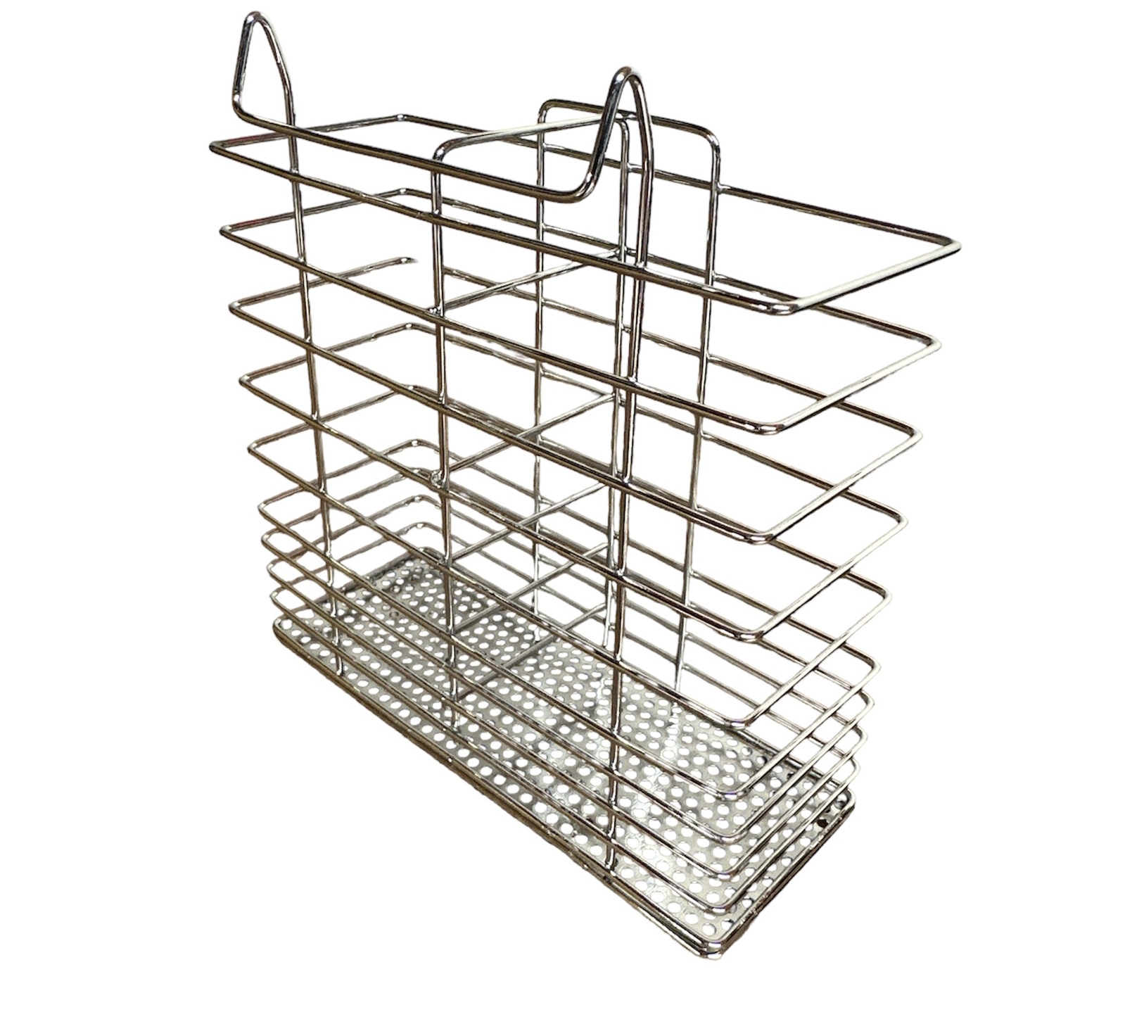 V563-KD13866-202507251145-03 Stainless Steel Cutlery Basket Holder Drying Rack - Chrome - Image 4