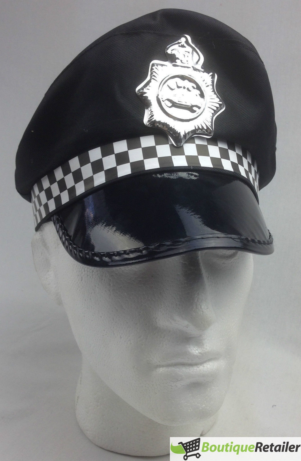 V563-OFFICERHAT-POLICEHAT-BK-185144-02 Police Officer Captain HAT Pilot Cop Navy Sailor Costume Party Cap Fancy Dress - Image 3