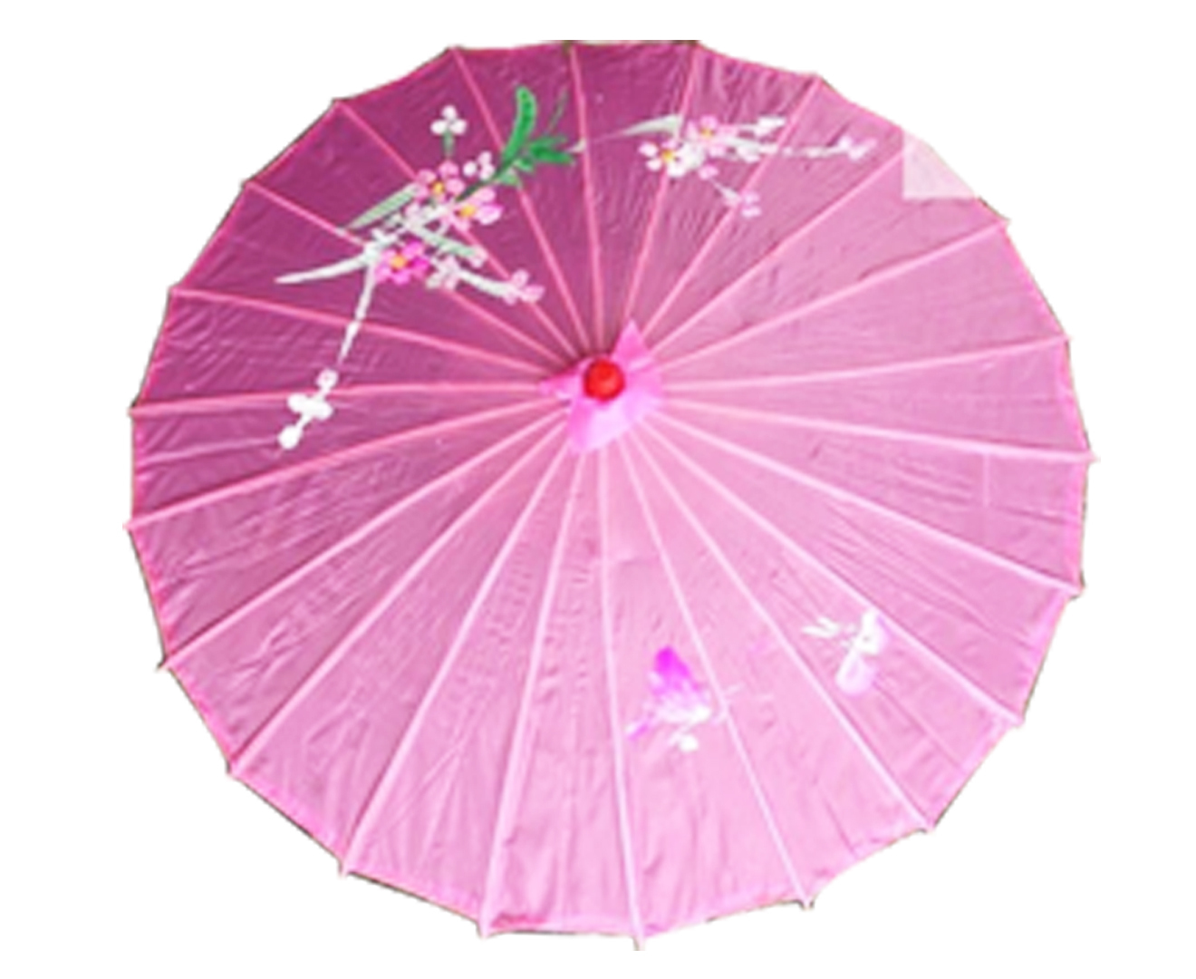 V563-PARASOLUMB-LTPNK-202503051635-00 PARASOL UMBRELLA Chinese Japanese Bamboo Flower Pattern Fabric 80cm Diameter - Light Pink - Image 1