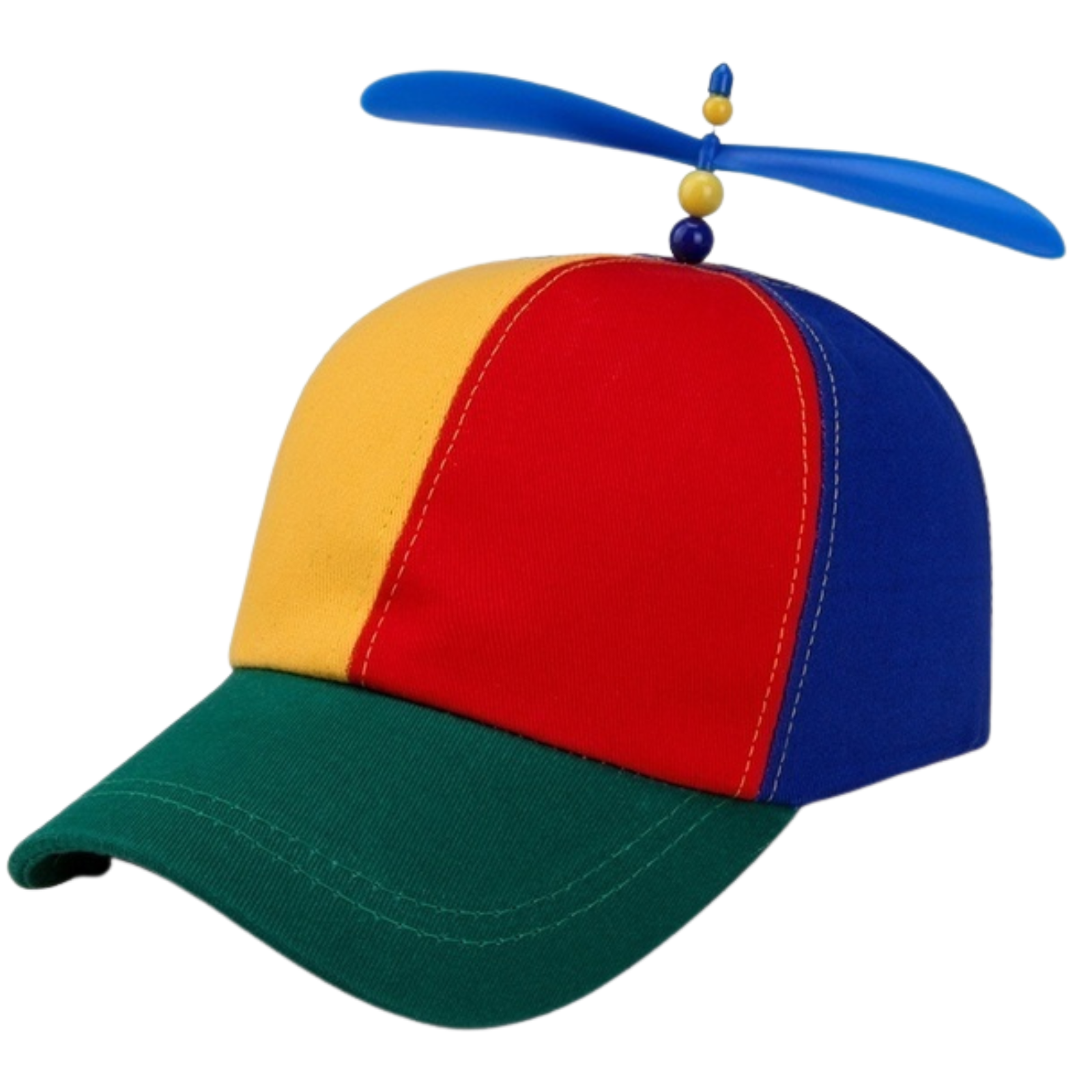 V563-PROPELLERHAT-184495-01 Propeller Helicopter Hat Clown Cap Jester Tweedledee Costume Windmill Snap - Image 2