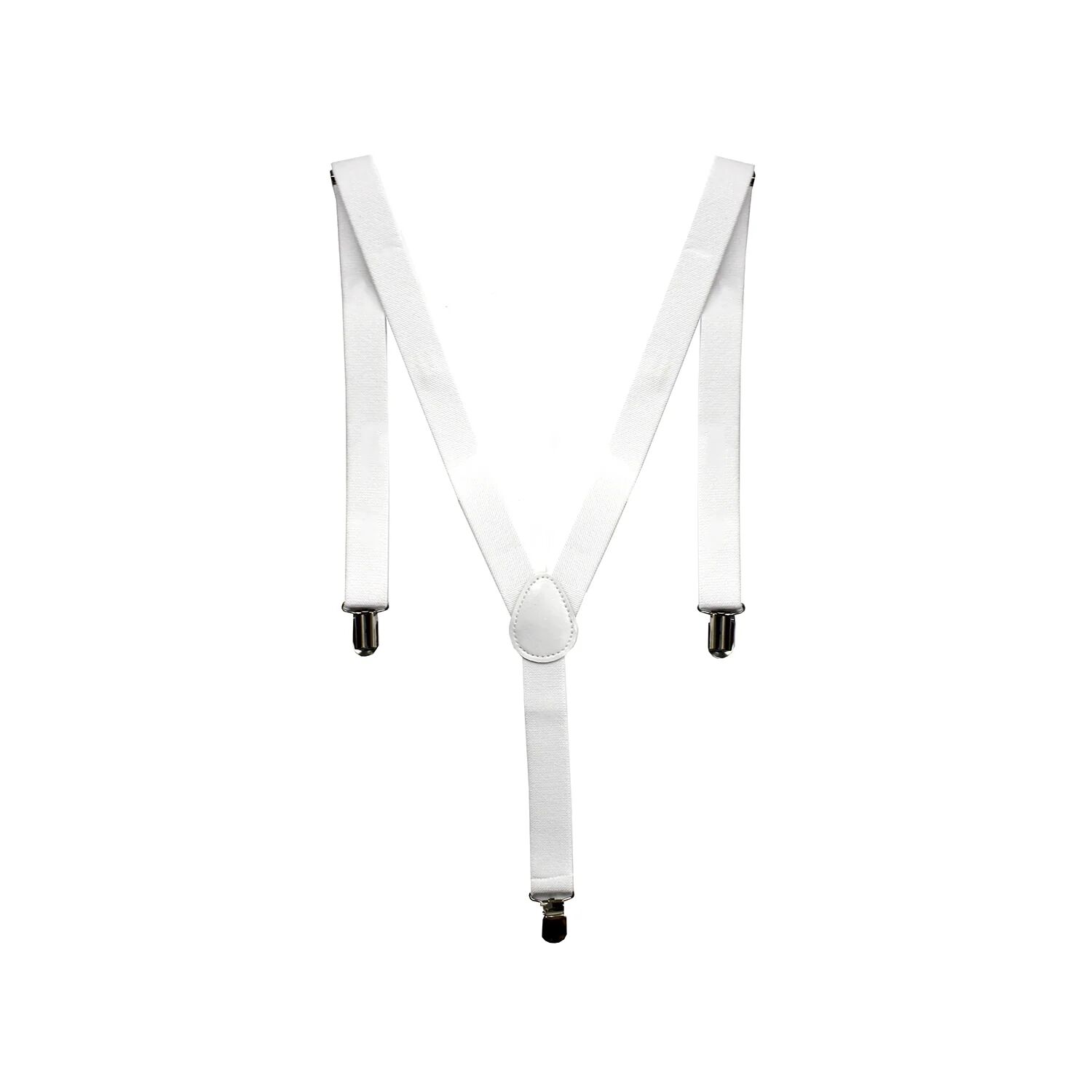 V563-SLIMSUSPENDERS-WHT-202503261930-00 Mens Suspenders Braces Adjustable Strong Clip On Elastic Formal Wedding Slim - White - Image 1