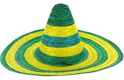 V563-SOMBRERO_GREEN-GOLD_1PC-185724-01 Mexican SOMBRERO Hat w Australian Aussie Green Gold Party Costume - Image 2