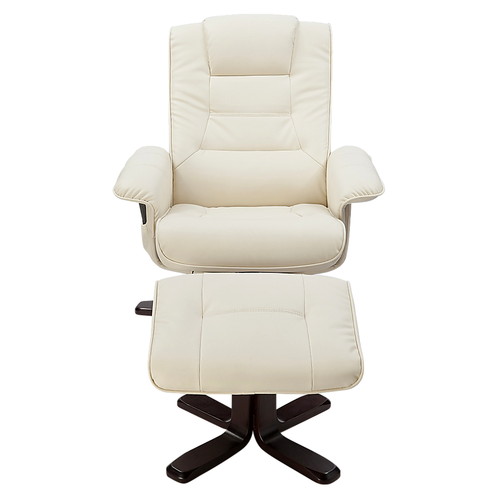 V63-771955-8894-04 PU Leather Massage Chair Recliner Ottoman Lounge Remote - Image 5