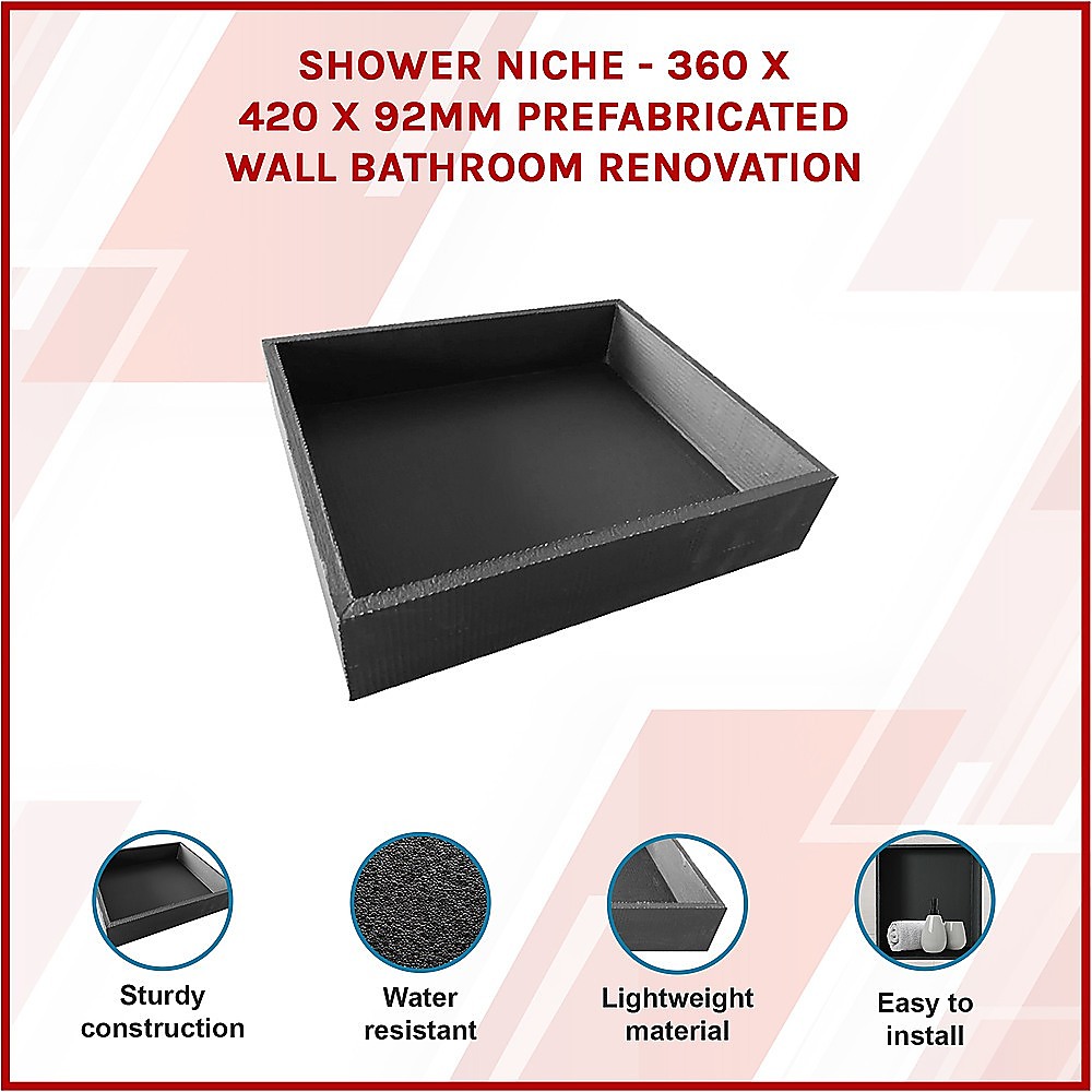 V63-822021-13438-01 Shower Niche - 360 x 420 x 92mm Prefabricated Wall Bathroom Renovation - Image 3