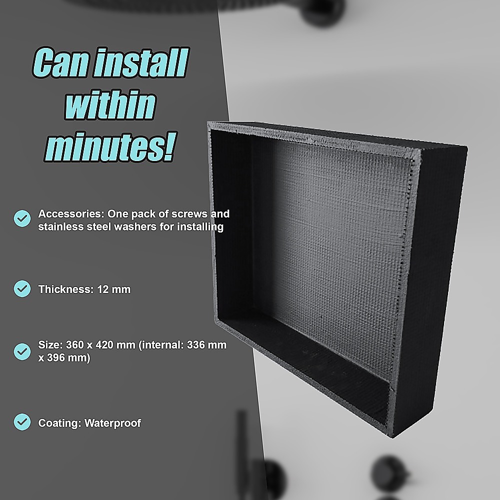 V63-822021-13438-06 Shower Niche - 360 x 420 x 92mm Prefabricated Wall Bathroom Renovation - Image 8