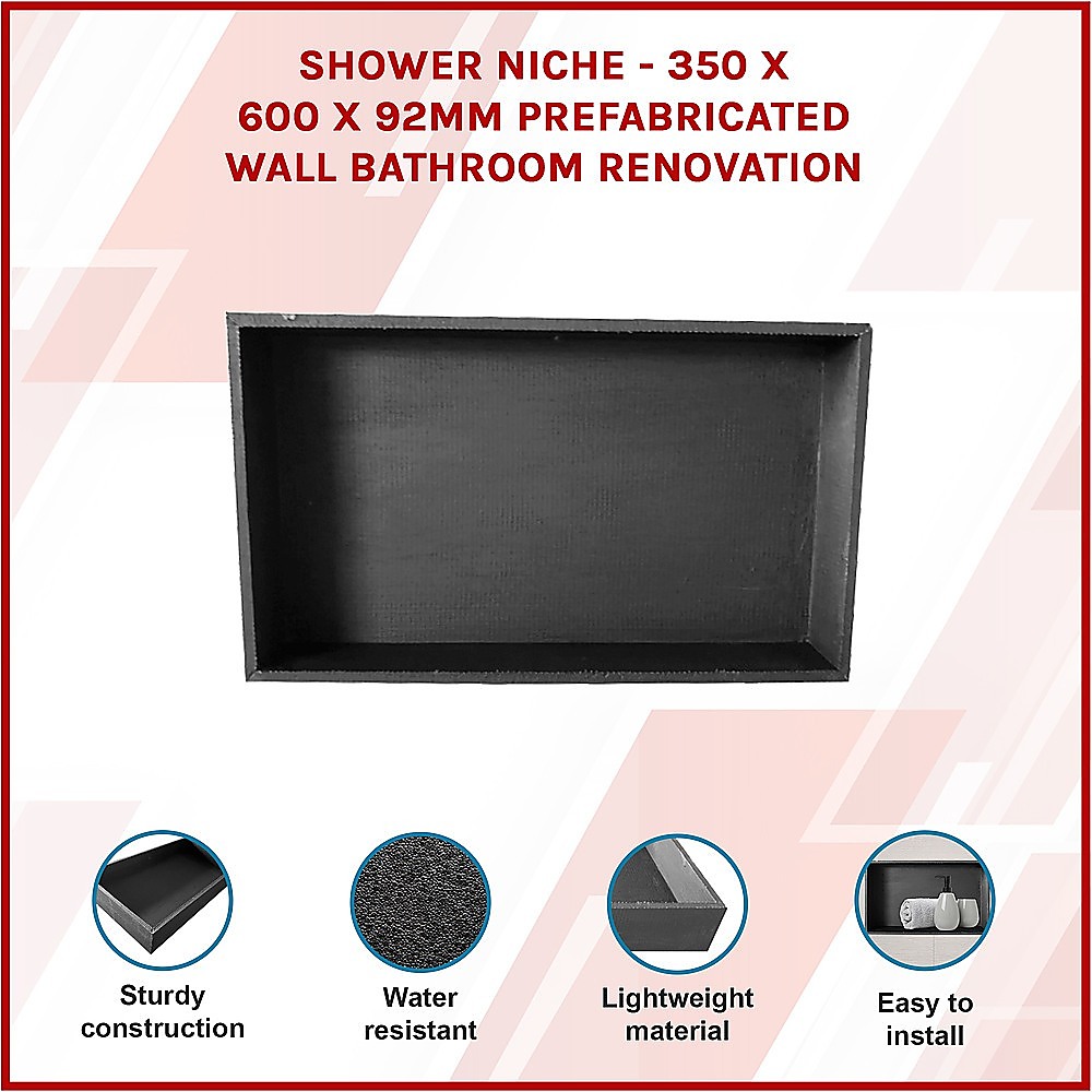 V63-822031-13439-02 Shower Niche - 350 x 600 x 92mm Prefabricated Wall Bathroom Renovation - Image 3
