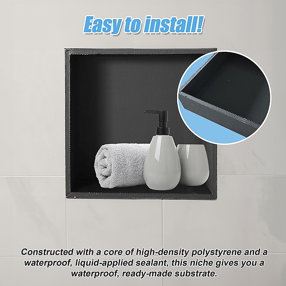 V63-822041-13440-07 Shower Niche - 350 x 350 x 92mm Prefabricated Wall Bathroom Renovation - Image 10