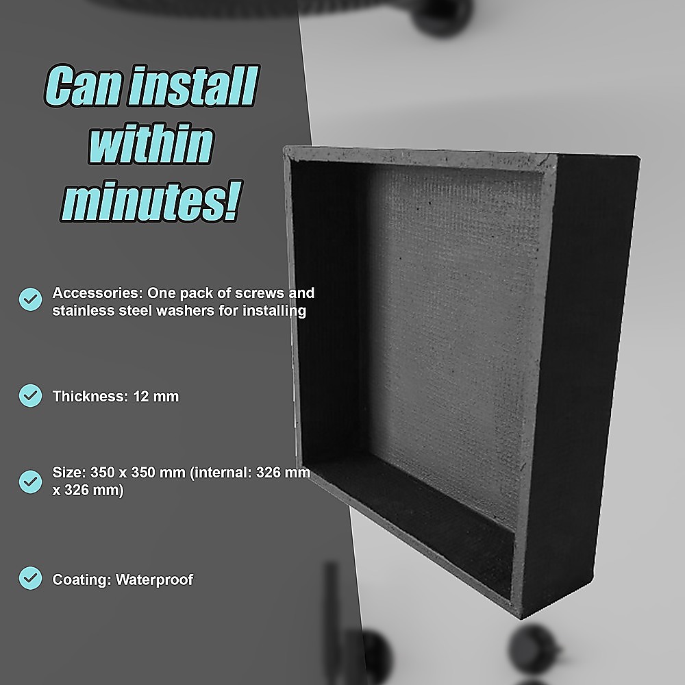 V63-822041-13440-08 Shower Niche - 350 x 350 x 92mm Prefabricated Wall Bathroom Renovation - Image 6