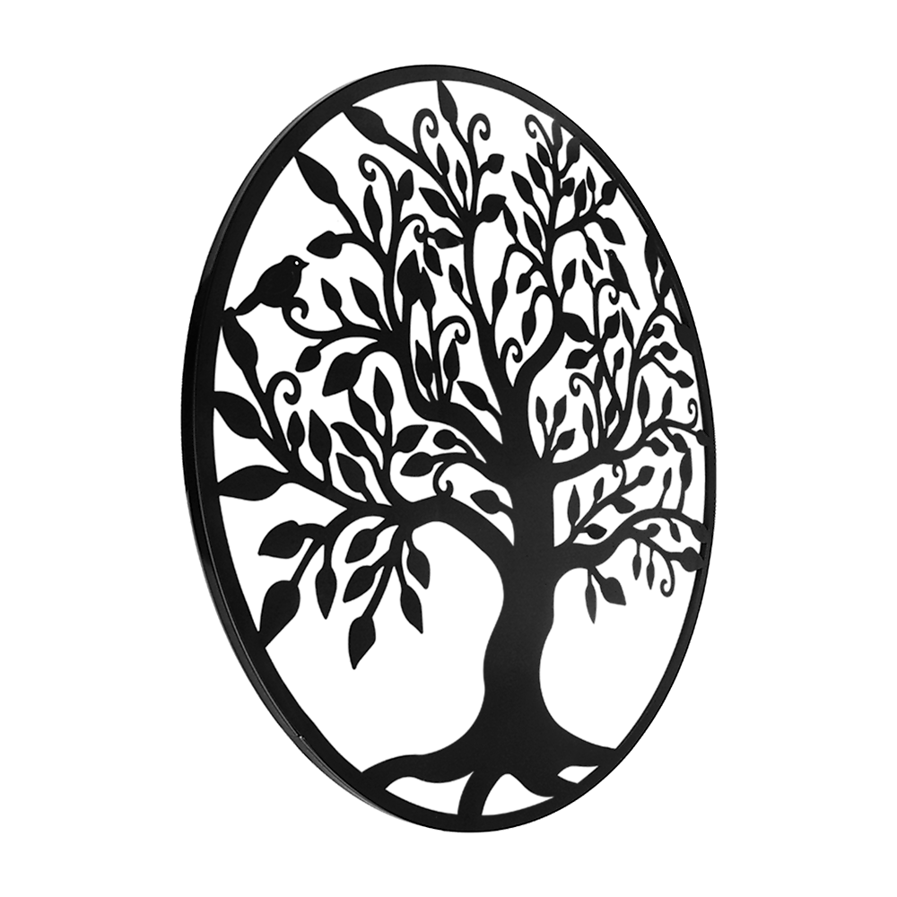 V63-822661-14252-04 Black Tree of Life Wall Art Hanging Metal Iron Sculpture Garden 99cm - Image 5