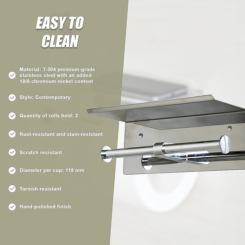 V63-825811-202508071821-10 Stainless Steel Double Toilet Paper Holder Towel Roll Tissue Rack Storage Shelf - Image 11