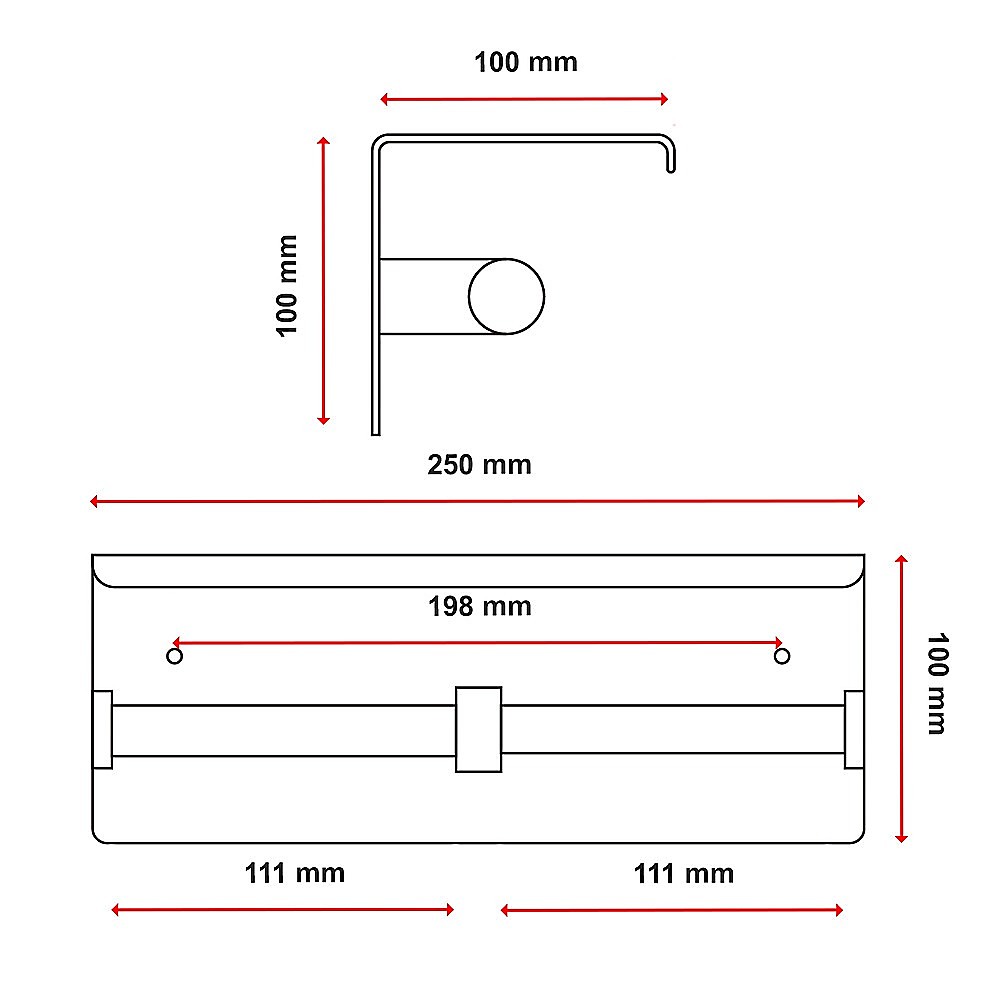 V63-825811-202508071821-11 Stainless Steel Double Toilet Paper Holder Towel Roll Tissue Rack Storage Shelf - Image 12