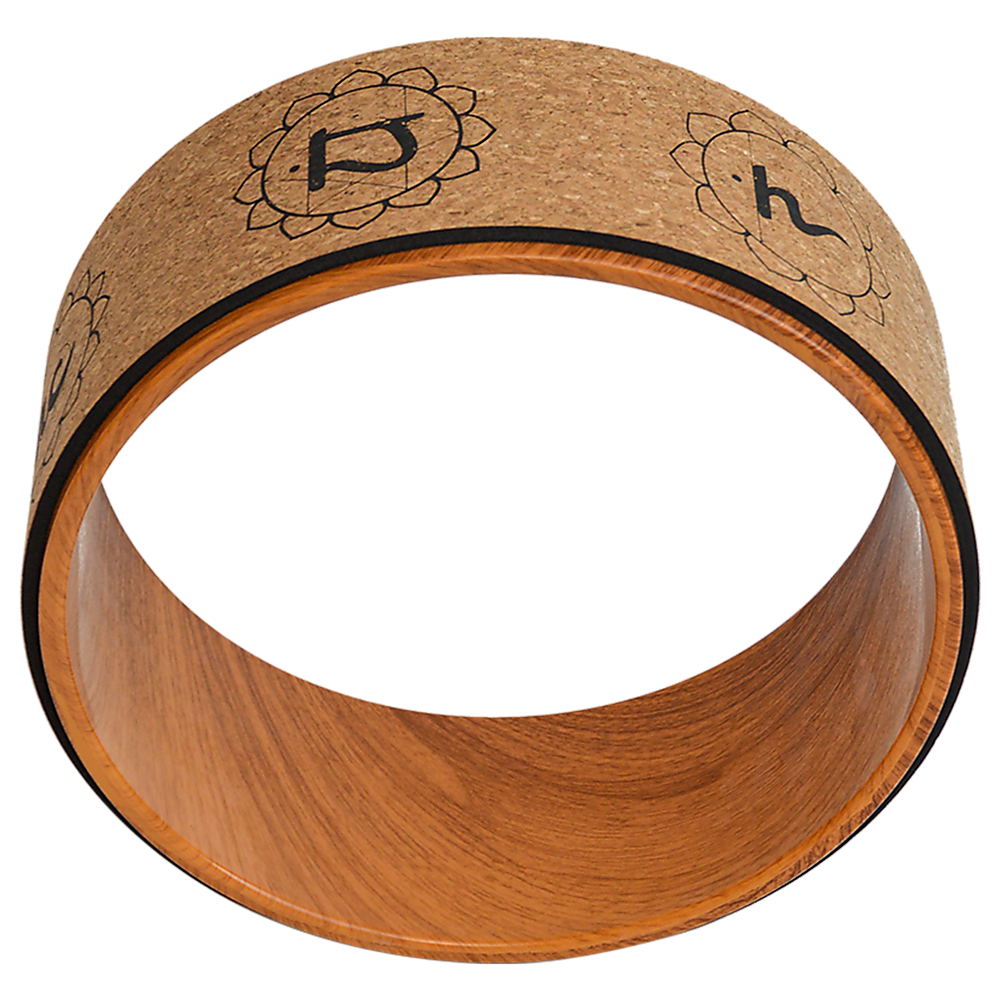 V63-825961-19083-00 Yoga Pilates Wheel Cork Circle Prop Back Chest Hips Abdomen Stretch Roller - Image 1