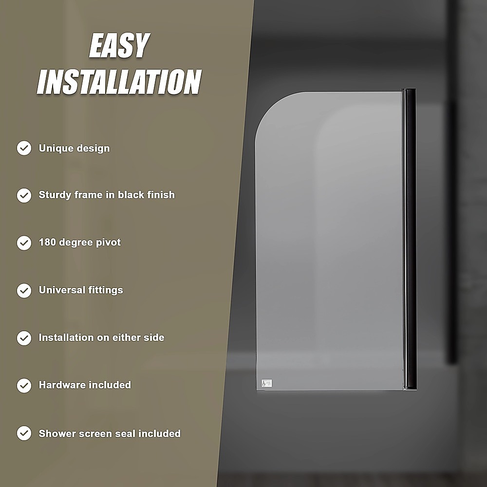 V63-830131-202507151704-10 180 Degree Pivot Door 6mm Safety Glass Bath Shower Screen 800x1400mm By Della Francesca - Image 11