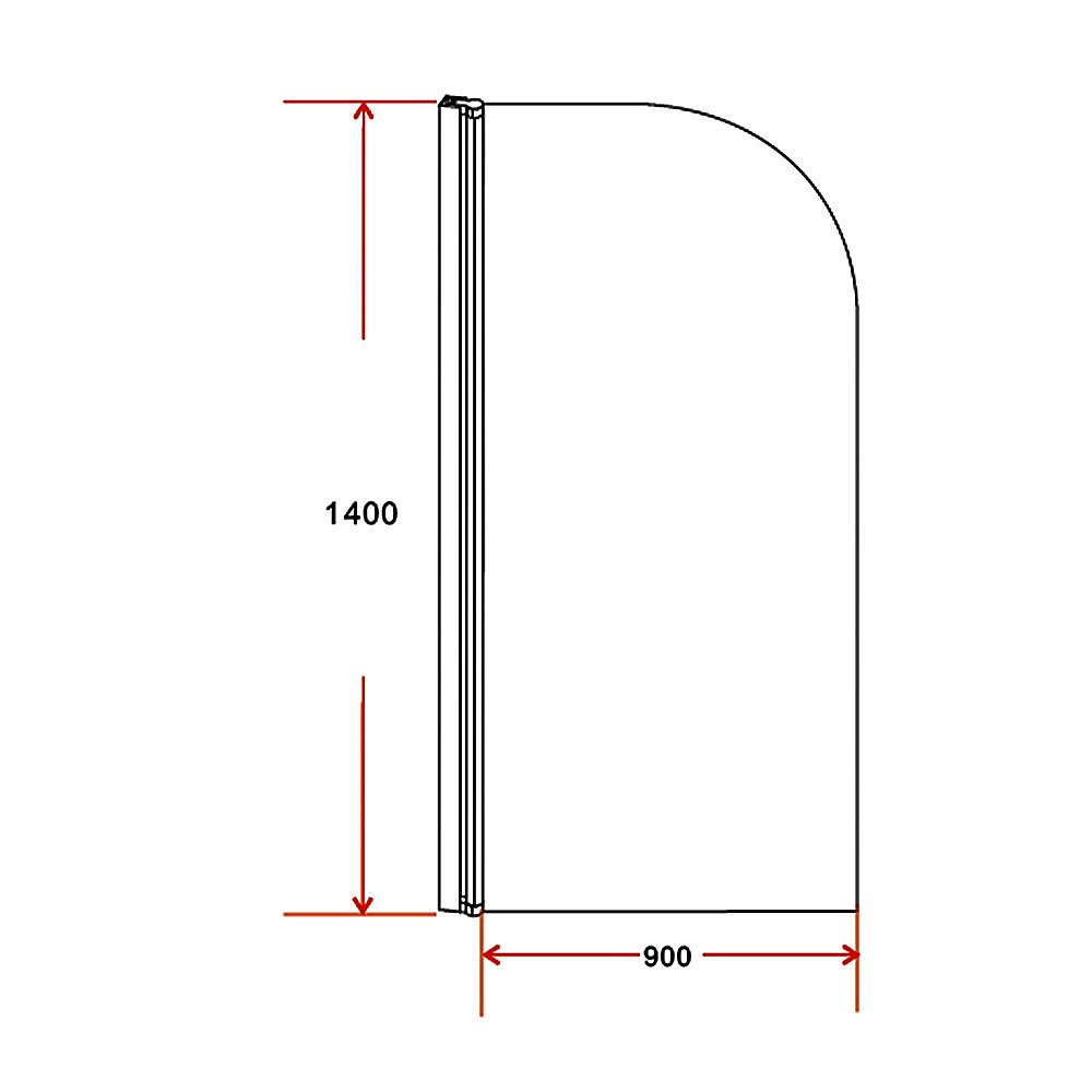 V63-830141-202507161843-11 180 Degree Pivot Door 6mm Safety Glass Bath Shower Screen 900x1400mm By Della Francesca - Image 12