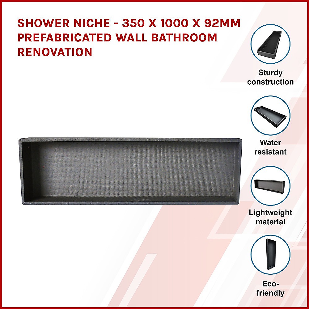 V63-836351-202507231755-02 Shower Niche - 350 x 1000 x 92mm Prefabricated Wall Bathroom Renovation - Image 3