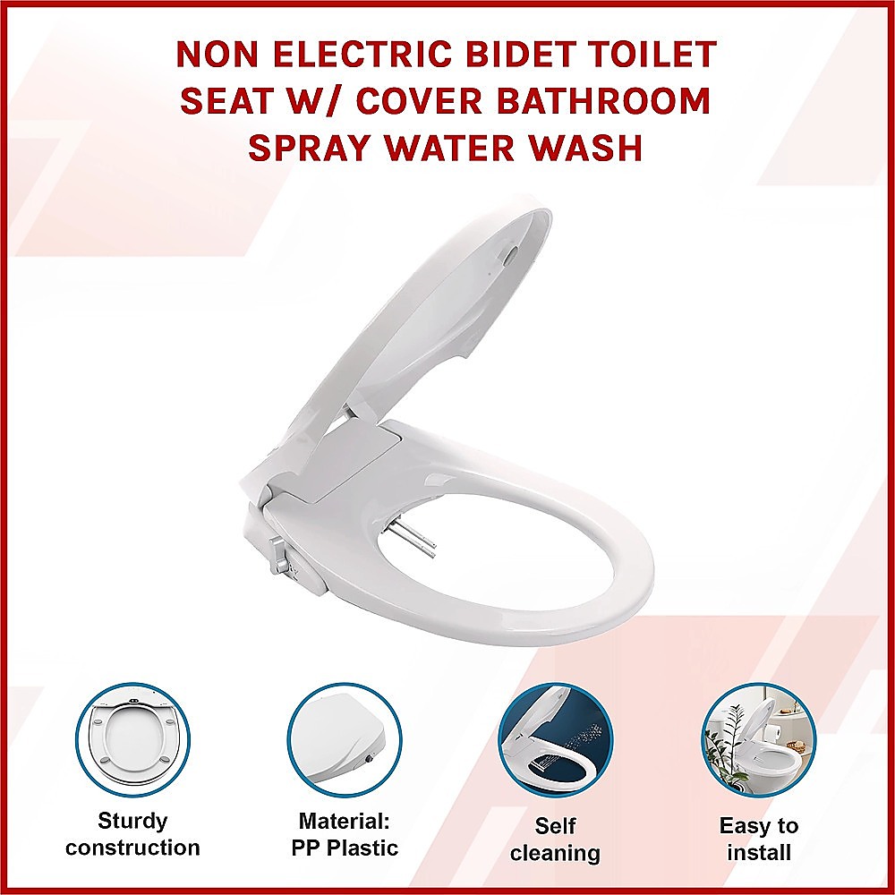 V63-836441-202508041920-02 Non Electric Bidet Toilet Seat W/ Cover Bathroom Spray Water Wash - Image 3