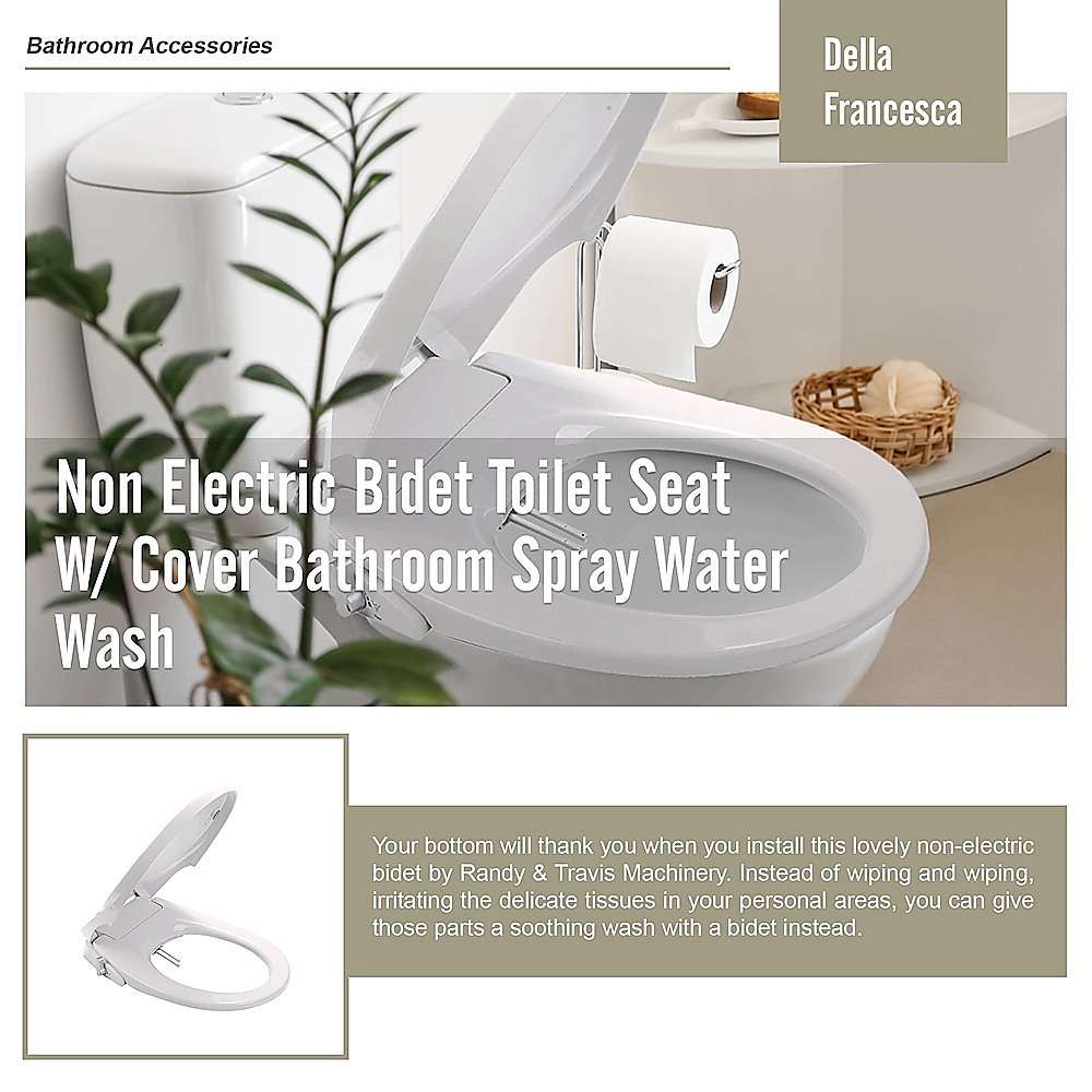 V63-836441-202508041920-07 Non Electric Bidet Toilet Seat W/ Cover Bathroom Spray Water Wash - Image 8