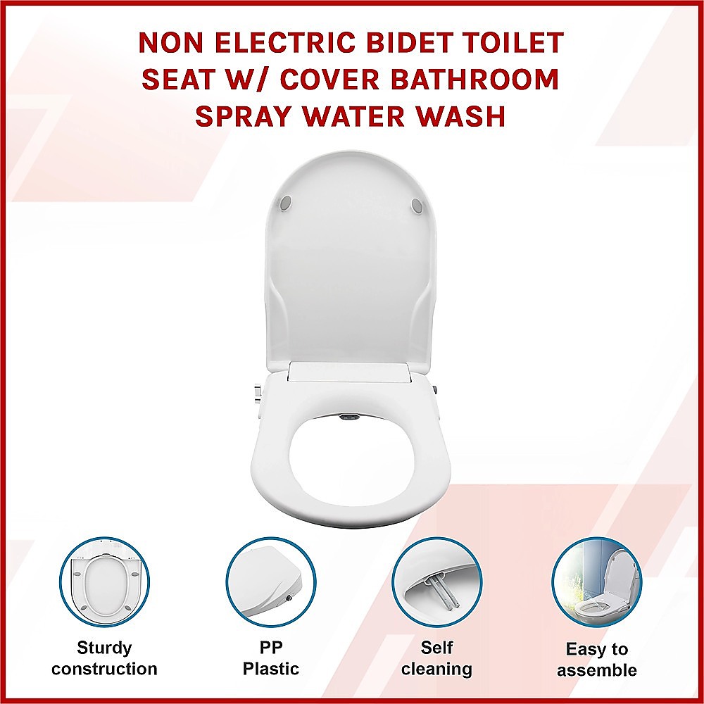 V63-836451-202508071819-02 Non Electric Bidet Toilet Seat W/ Cover Bathroom Spray Water Wash - Image 3