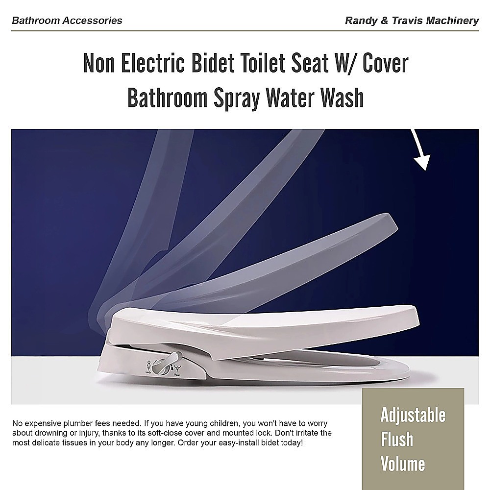 V63-836451-202508071819-09 Non Electric Bidet Toilet Seat W/ Cover Bathroom Spray Water Wash - Image 10