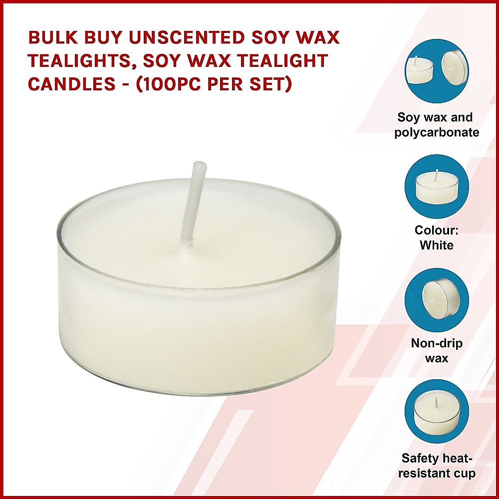 V63-836731_623c0dcf3ba6c.1000x1000 Bulk Buy Unscented SOY WAX Tealights, Soy Wax Tealight Candles - (100pc per set) - Image 3