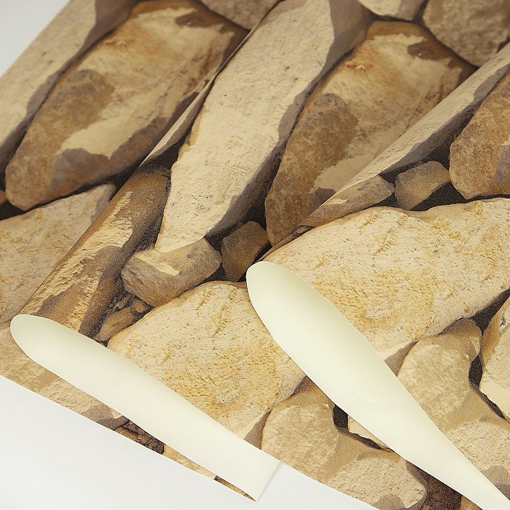 V63-838691-49486-02 Rustic Rock Brick Wallpaper - Image 3