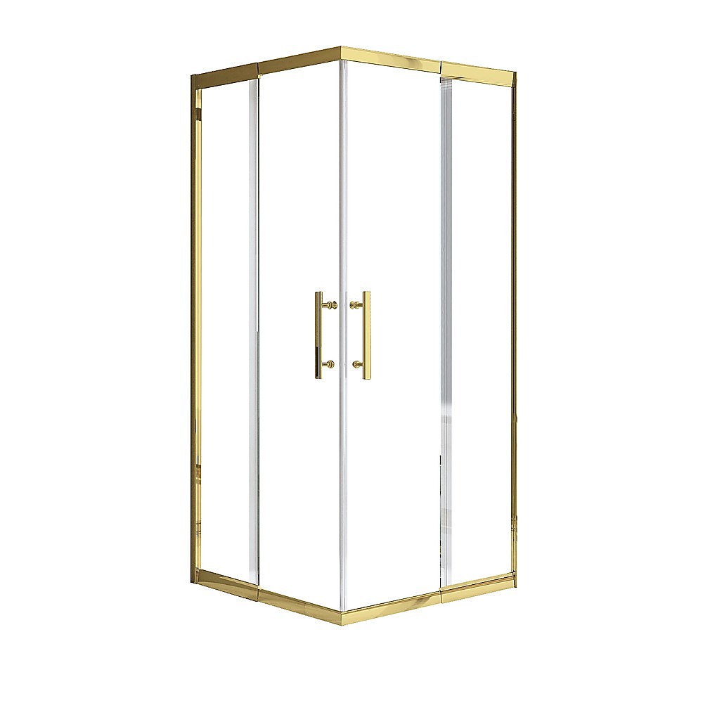 V63-845141-202506031236-02 Adjustable 1000x900mm Double Sliding Door Glass Shower Screen in Gold - Image 1