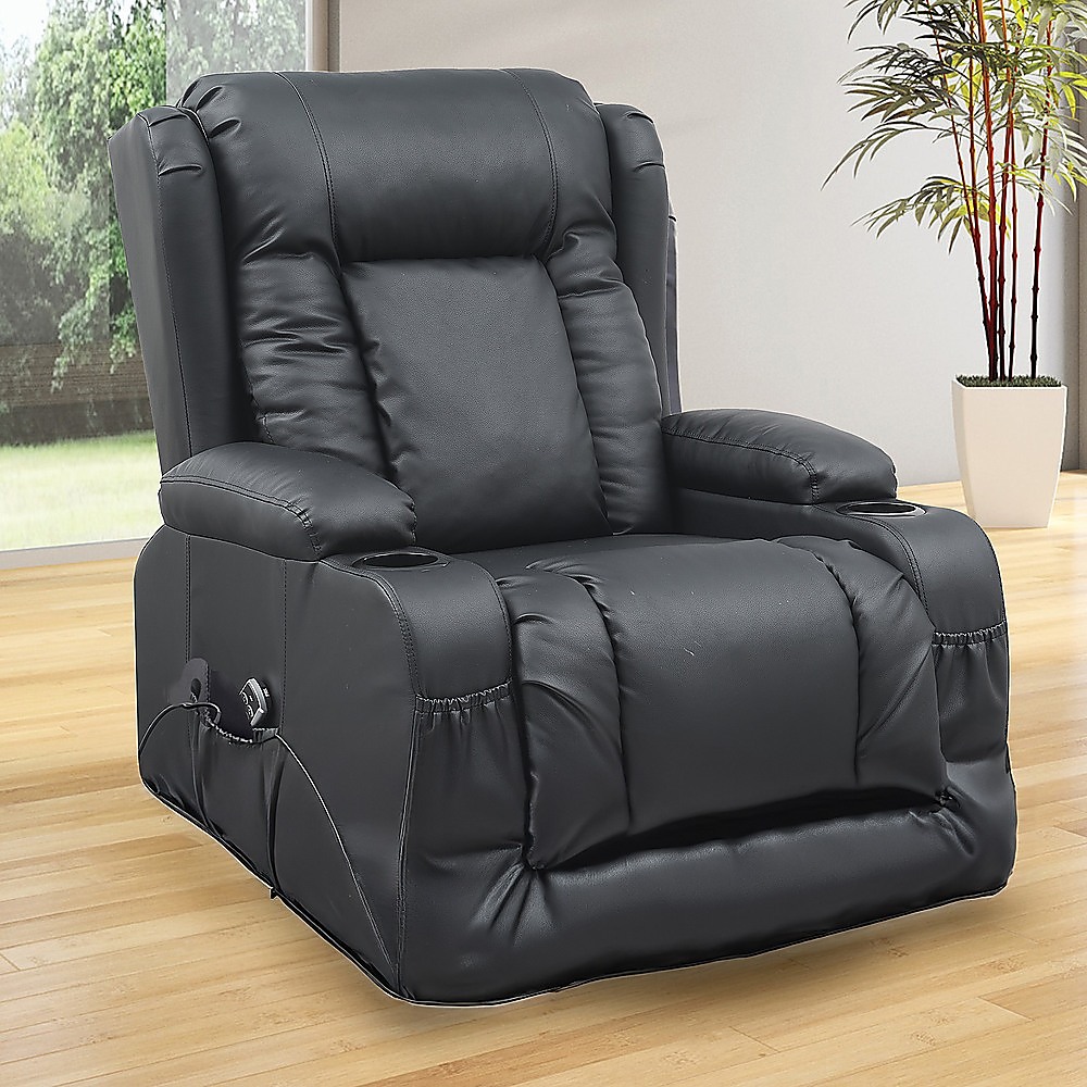 V63-847651-167327-01 Lift Heated Leather Recliner Electric Massage Chair with USB port - Image 5