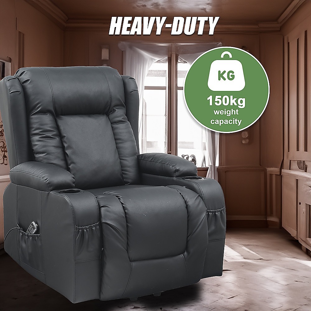 V63-847651-167327-07 Lift Heated Leather Recliner Electric Massage Chair with USB port - Image 8