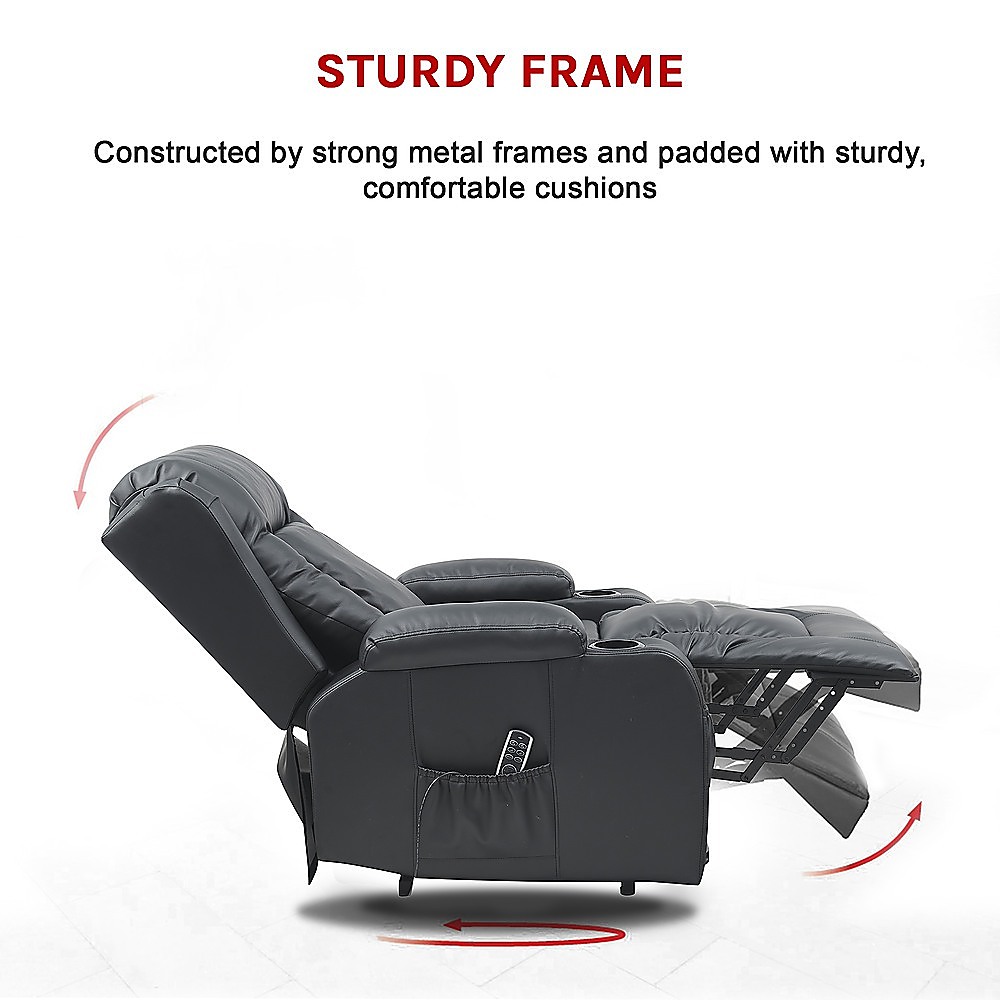 V63-847651-167327-14 Lift Heated Leather Recliner Electric Massage Chair with USB port - Image 9
