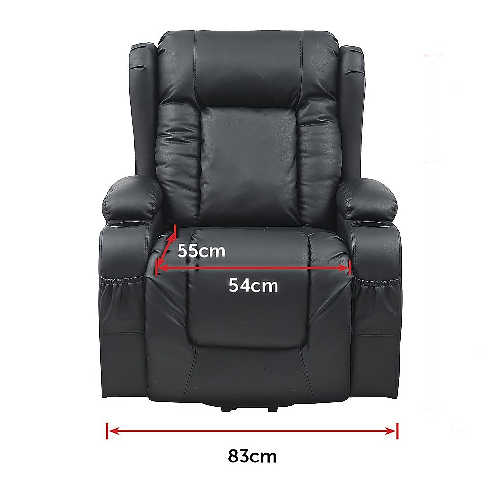 V63-847651-167327-15 Lift Heated Leather Recliner Electric Massage Chair with USB port - Image 13