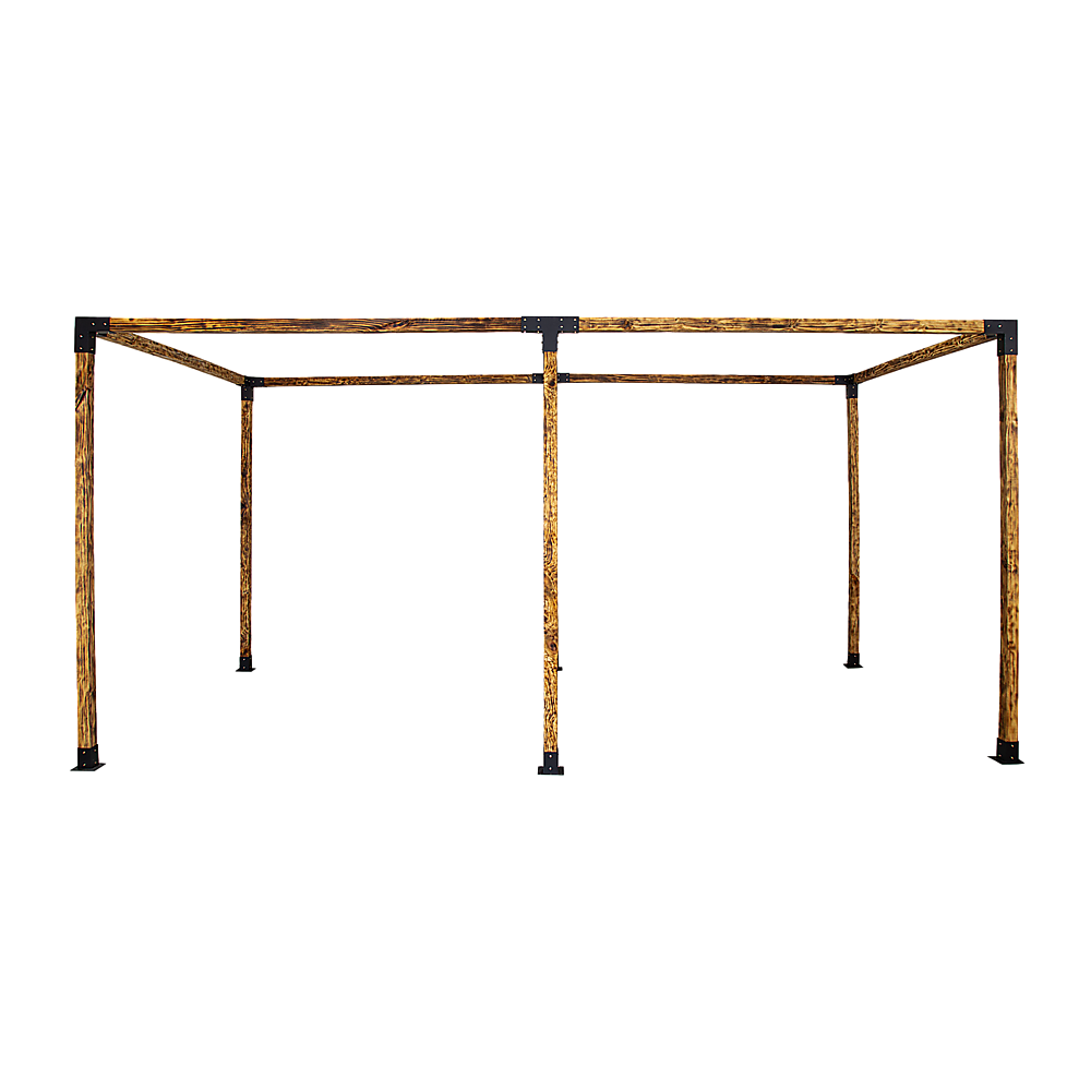 V63-847731-167333-08 Roof Pergola Gazebo Shed Matte Black Steel Brackets DIY Kits - Image 9