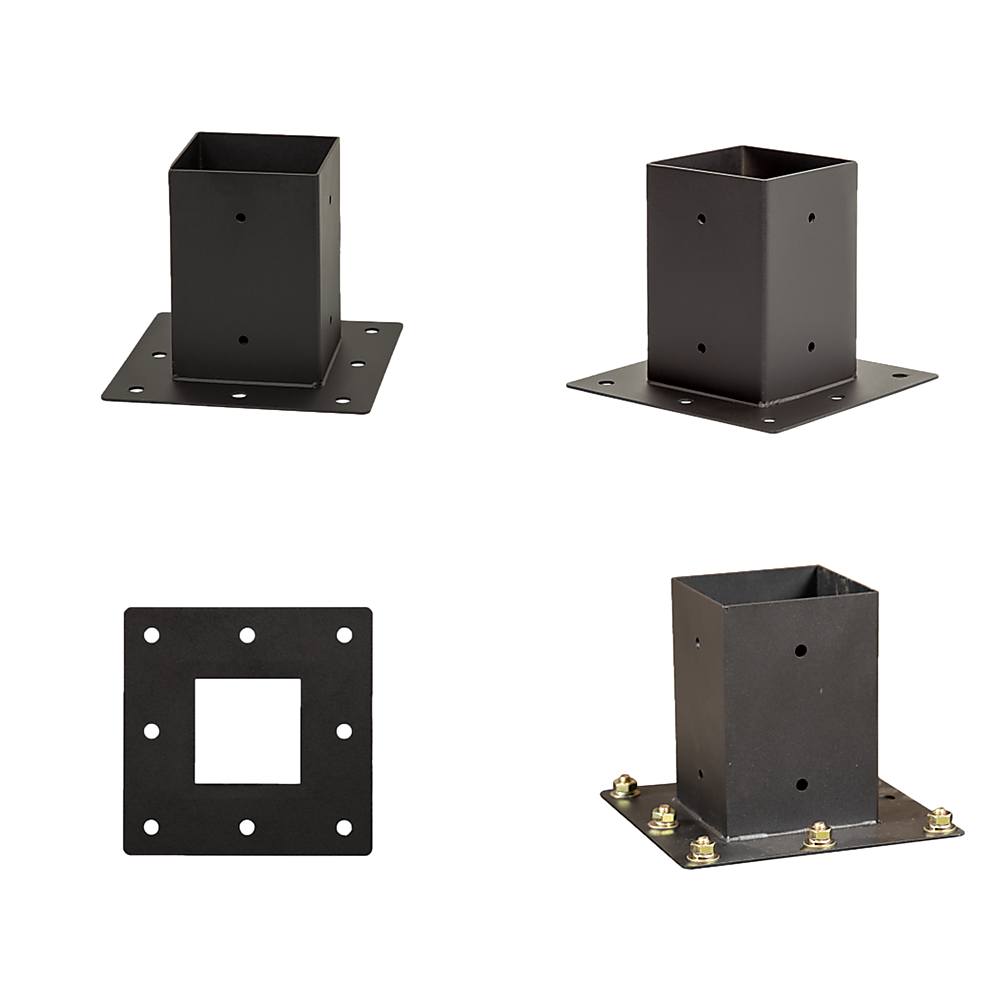 V63-847731-167333-10 Roof Pergola Gazebo Shed Matte Black Steel Brackets DIY Kits - Image 11