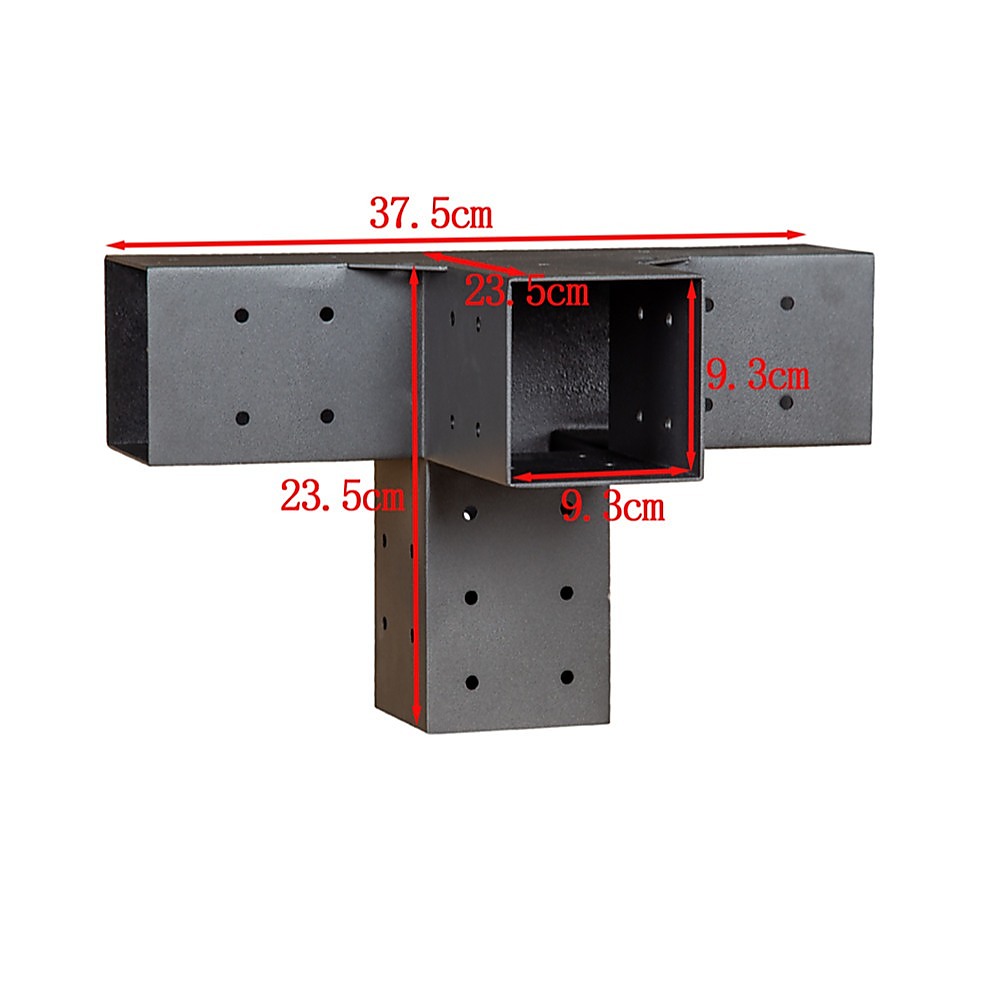 V63-847731-167333-15 Roof Pergola Gazebo Shed Matte Black Steel Brackets DIY Kits - Image 16