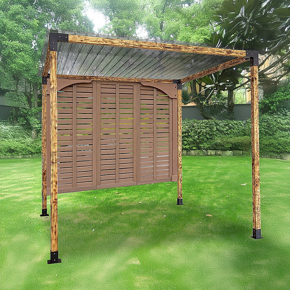 V63-847741-167334-02 Roof Pergola Gazebo Shed Matte Black Steel Brackets DIY Kits - Image 10