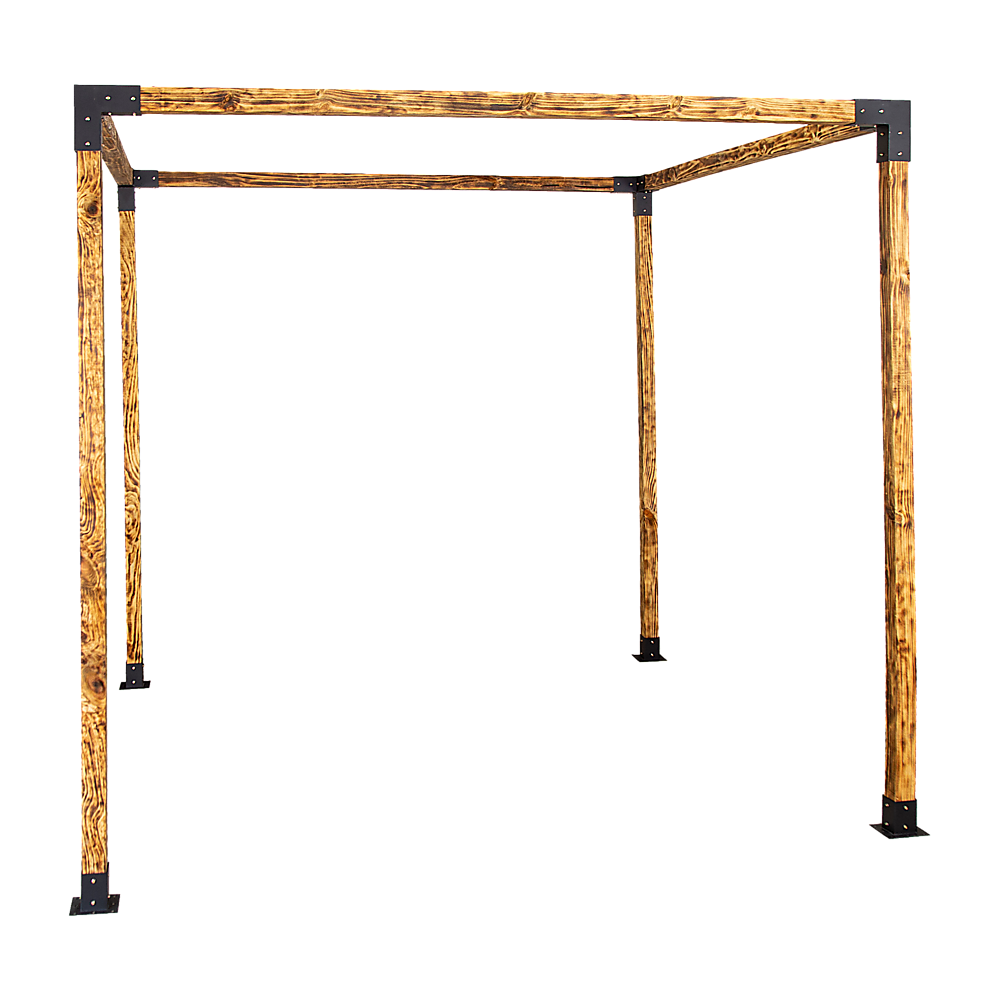V63-847741-167334-04 Roof Pergola Gazebo Shed Matte Black Steel Brackets DIY Kits - Image 9