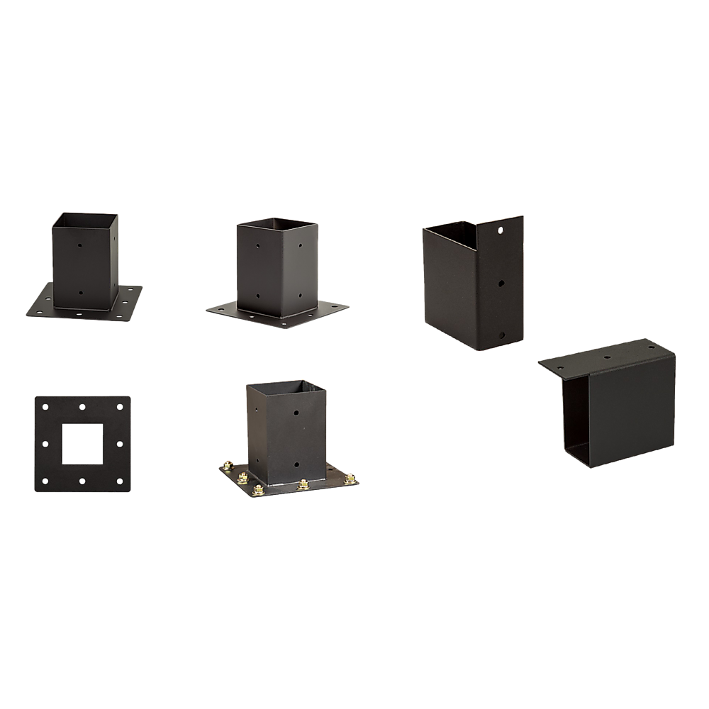V63-847761-167336-13 Roof Pergola Gazebo Shed Matte Black Steel Brackets DIY Kits - Image 10