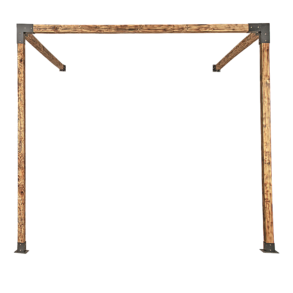 V63-847771-167337-02 Roof Pergola Gazebo Shed Matte Black Steel Brackets DIY Kits - Image 9